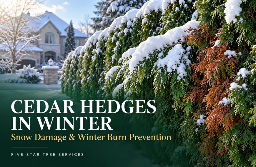 Cedar Hedge Snow Winter Burn Gta